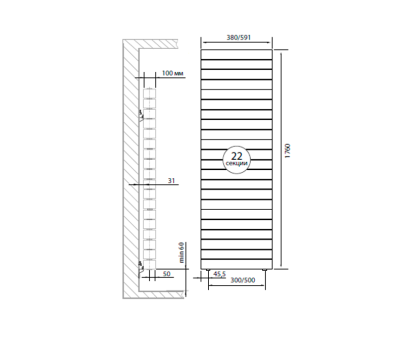 Радиатор Royal Thermo PianoForte Tower Noir Sable - 22 секц.