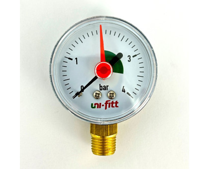 Манометр радиальный с индикаторной стрелкой 4 бар, диаметр 50 мм, 1/4"Н