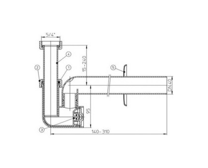 Сифон Hutterer & Lechner для биде с прочисткой, DN 40